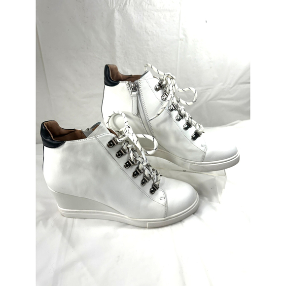 Linea Paolo FINA Ankle Booties wedge sneaker 8.5 M white - Picture 5 of 16